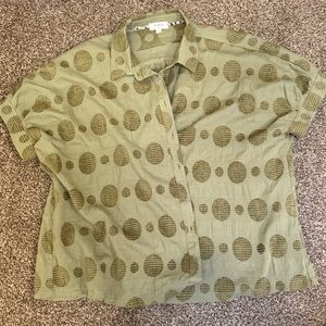 Umgee Olive Green Patterned Women's Shirt